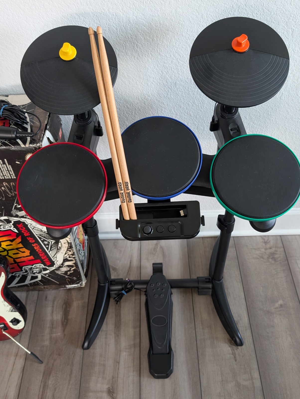 Guitar Hero Warriors of Rock Super Bundle Wii Drums Microphone Nintendo
