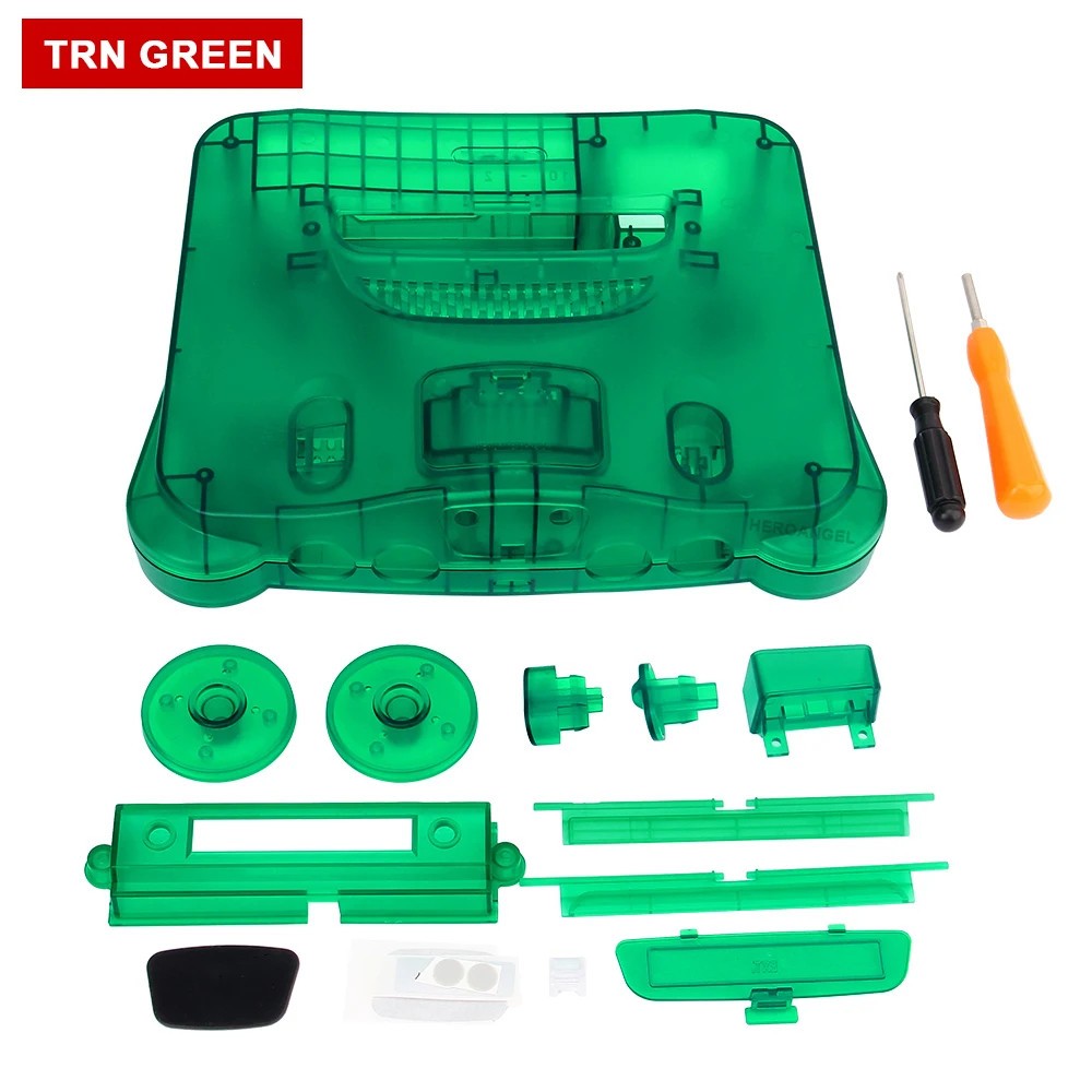 N64 Replacement Translucent Shell Case Housing Nintendo 64 Green Blue Purple Red