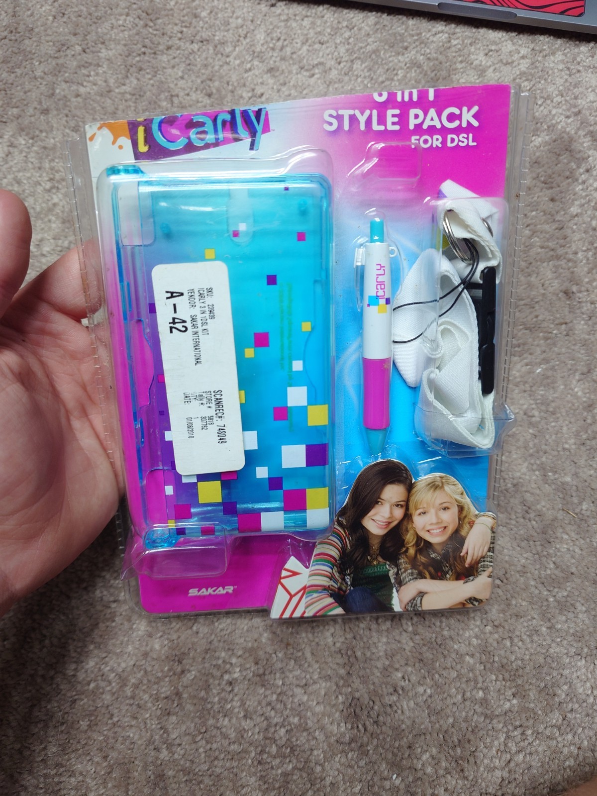 ICarly Hard Shell Clear Case for DS Lite DSL DS 3 In 1 Style Pack Stylus Lanyard