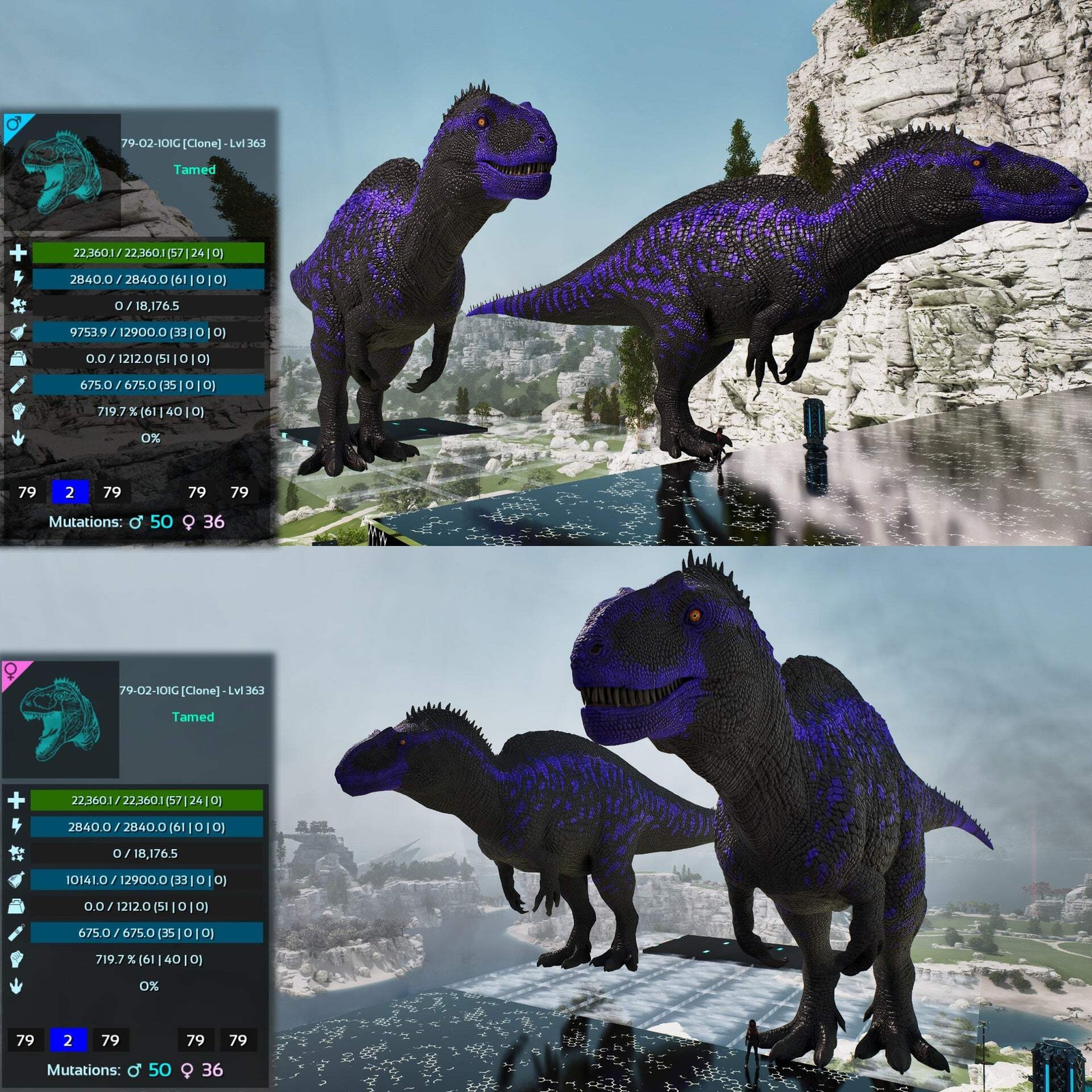 Acro Acrocanthosaurus 362-363Lvl Clone ASA PVE 🦖ARK Survival Ascended