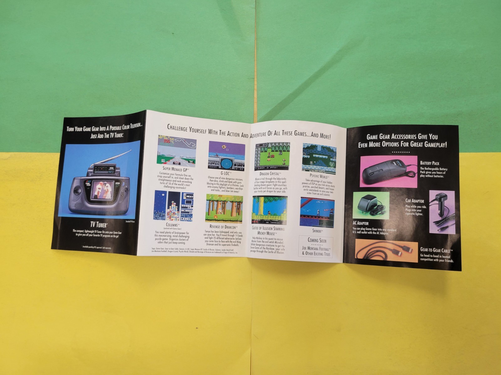 Sega Game Gear Insert Separates The Men From The Boys Fold Out Insert