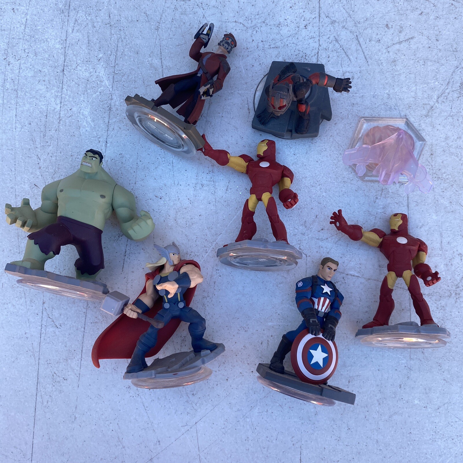 Disney Infinity 2.0 Marvel Lot of 8 Captain America Hulk Thor Iron Man