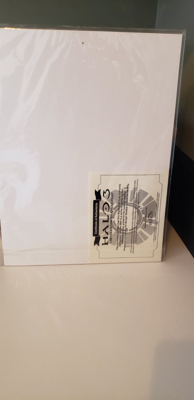 Halo 3 Limited Edition 5th Mylar Print #8/500 Bungie COA Master Chief Rare