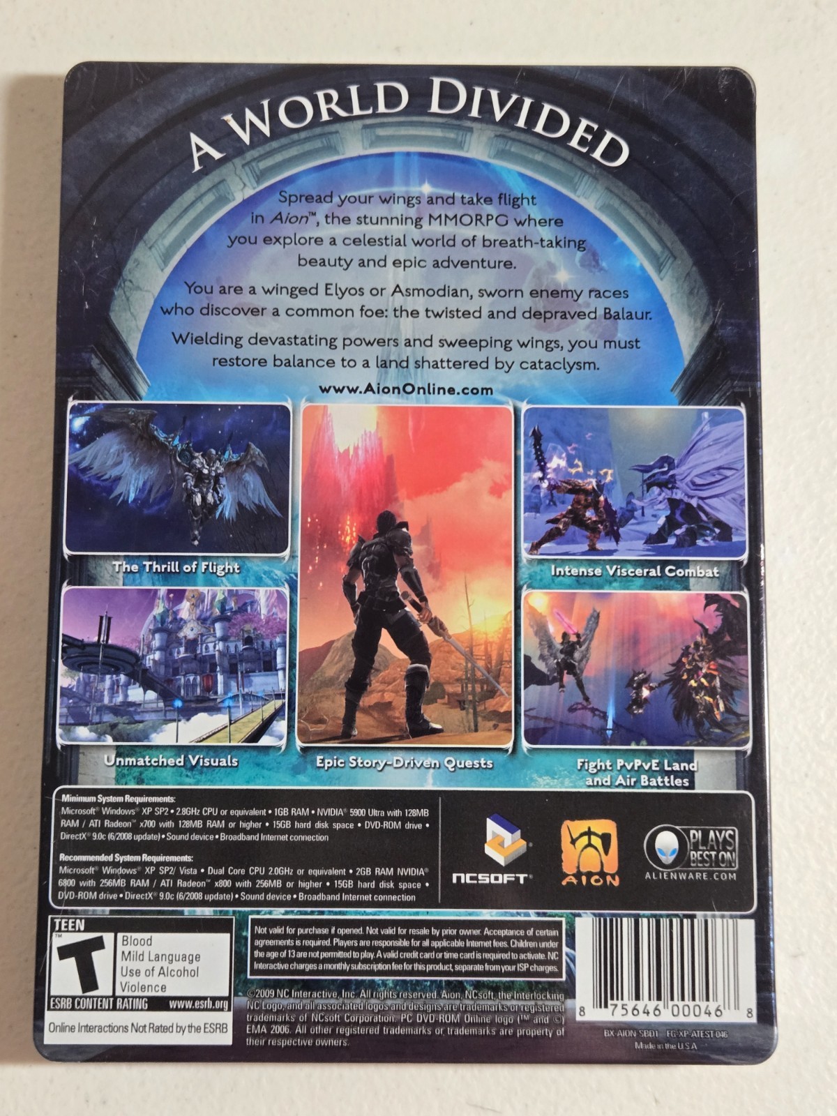 AION – PC 2009 DVD-ROM 2-Disc STEELBOOK Complete MMORPG Strategy Adventure Game