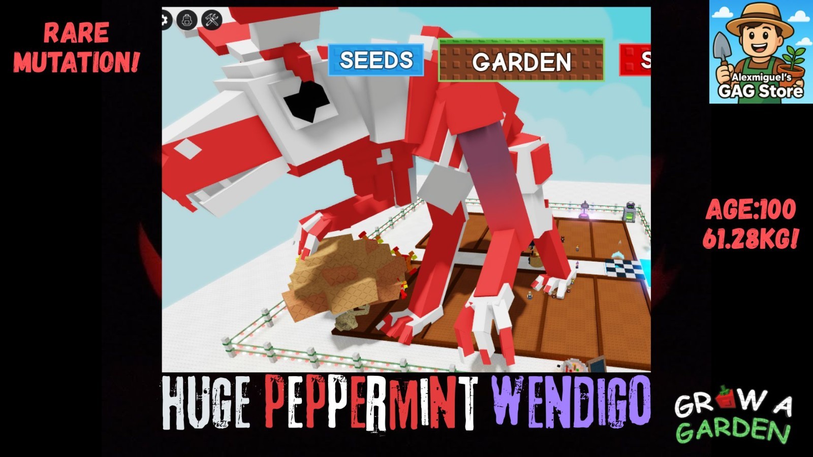 👹HUGE 🍬PEPPERMINT🍬 WENDIGO | 61.18KG! |🌱GROW A GARDEN🌱 FAST DELIVERY |🚚