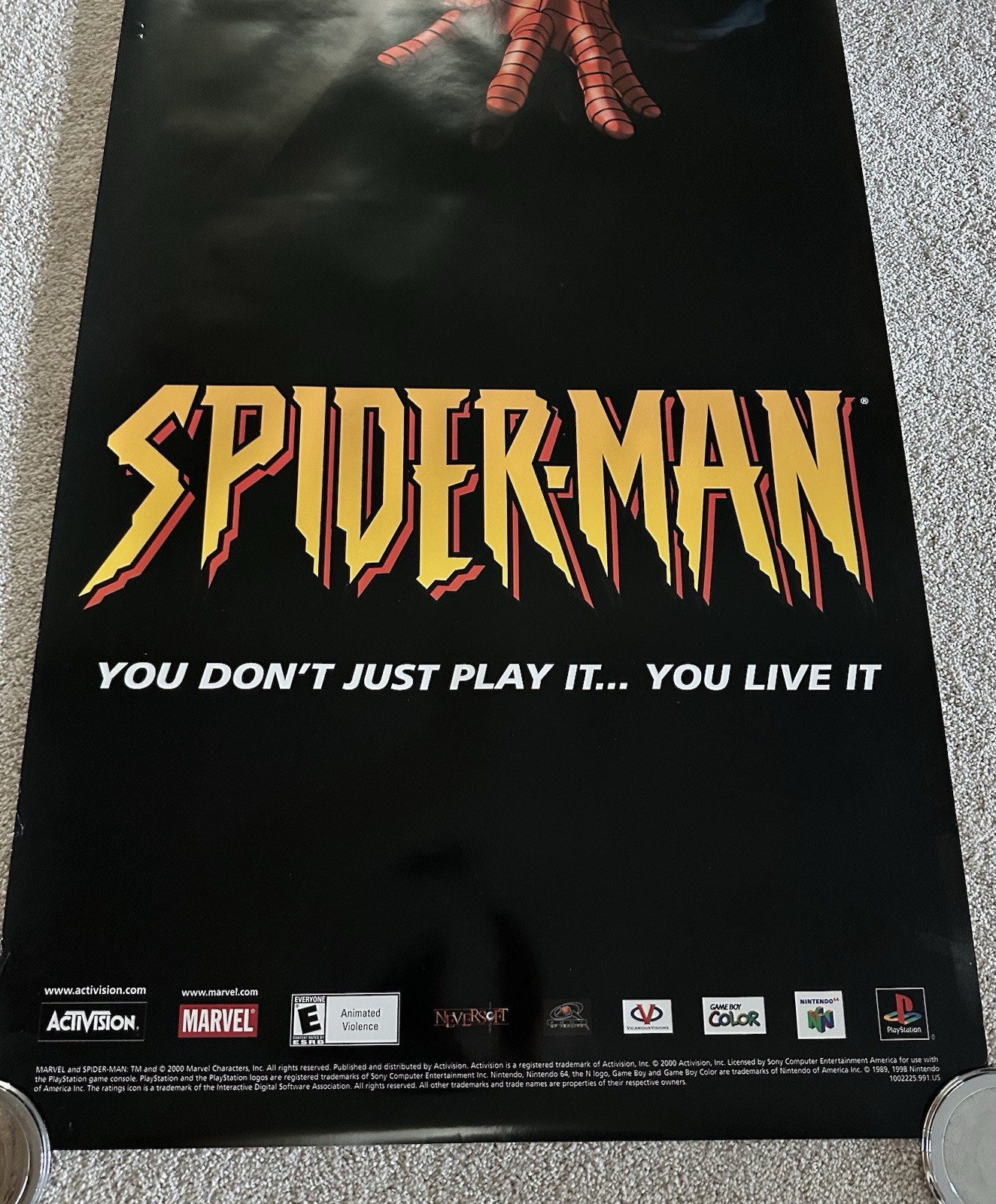 Spider-Man Video Game Poster Sony PlayStation Nintendo 64 2000 Marvel 72×24 #2