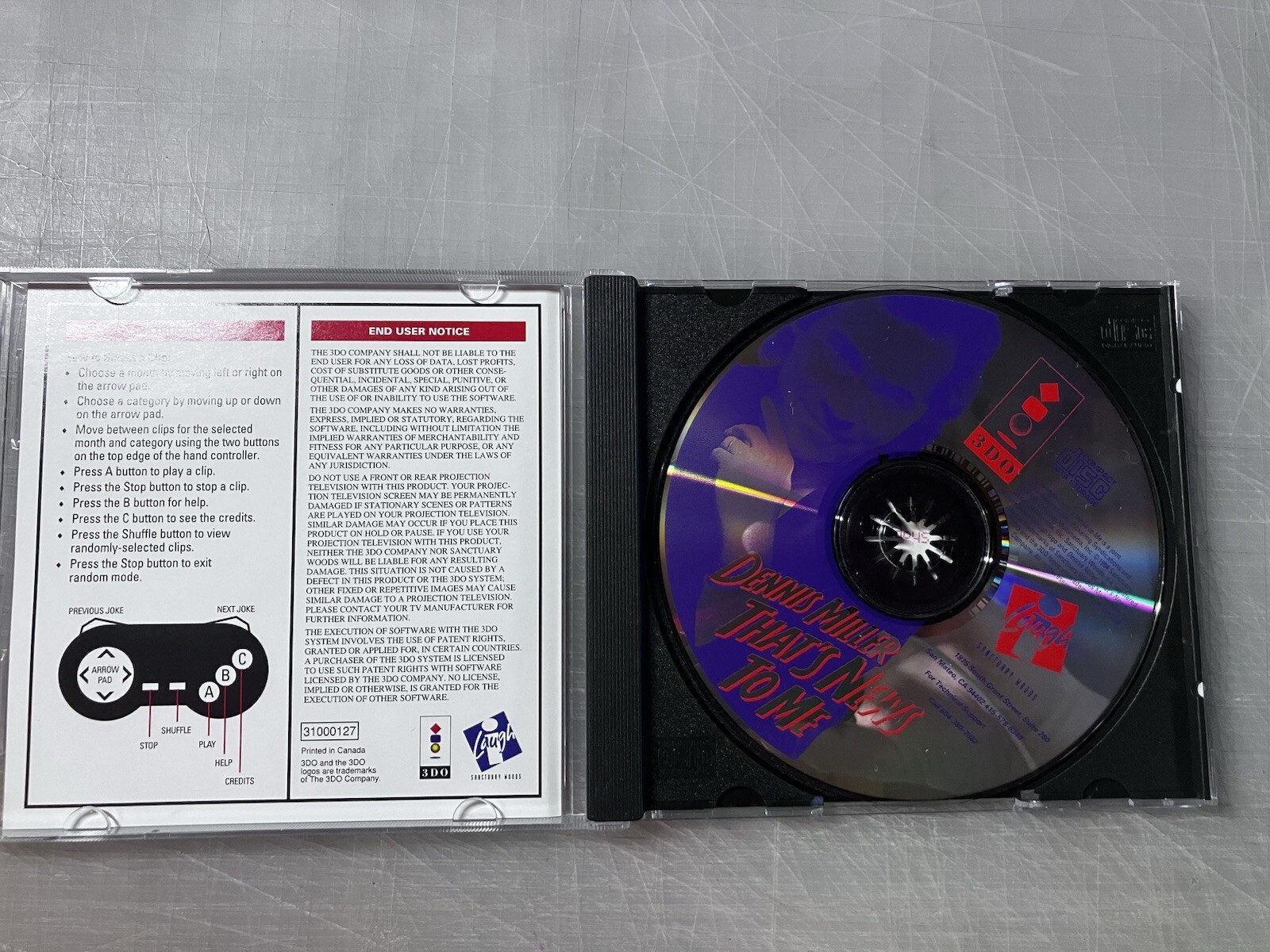 Dennis Miller That’s News To Me (3DO, 1994) Complete CIB Panasonic