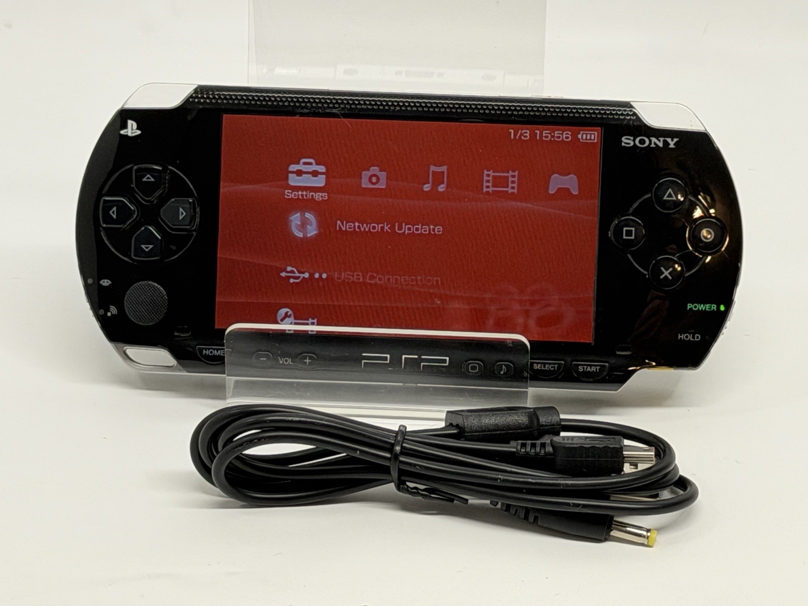 Sony PSP 1000 Black Handheld Console W/ Battery & Charging Cable Tested Working