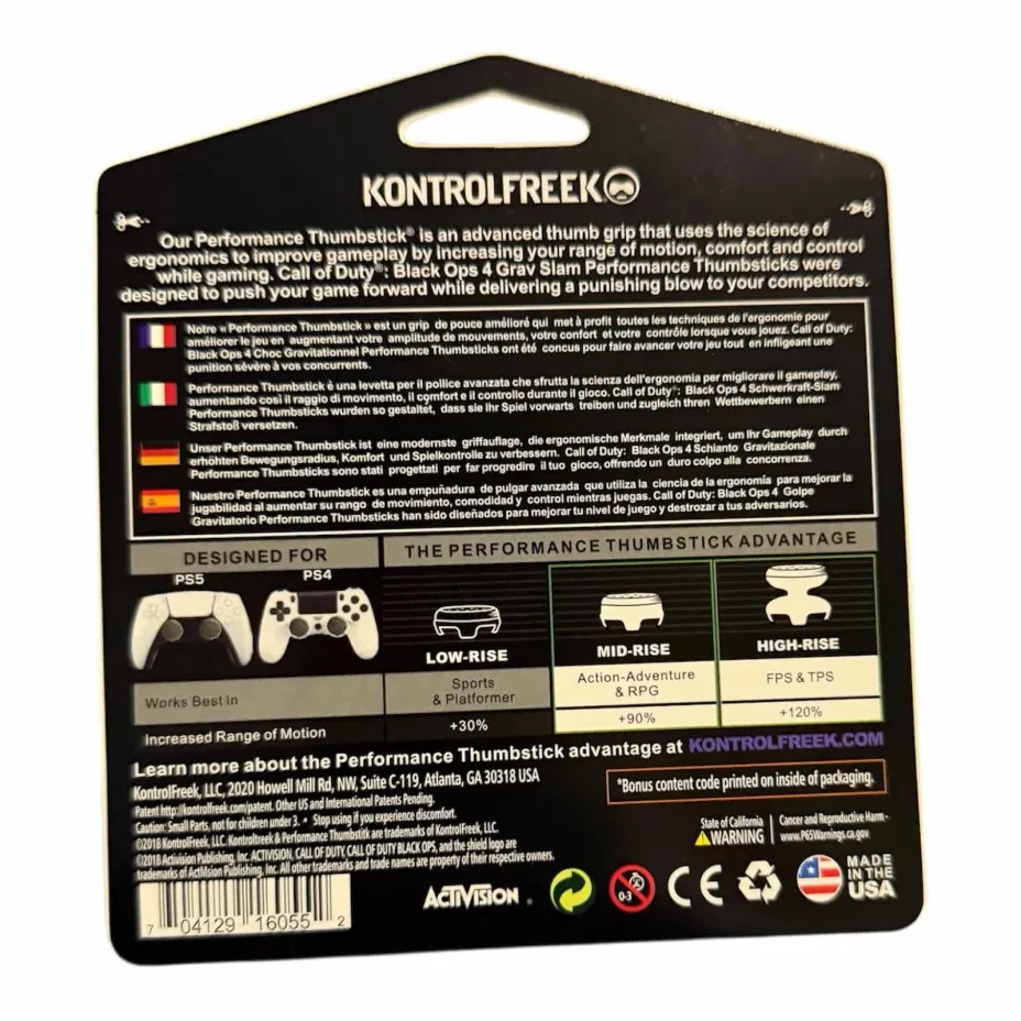 KontrolFreek FPS Thumbsticks for PS4/PS5 – Black Ops 4 – Ships Fast
