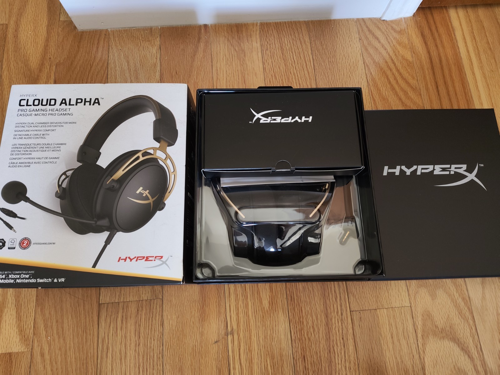 HyperX Cloud Alpha Gold Wired Gaming Headset Compatible with PC & Console w/ Mic