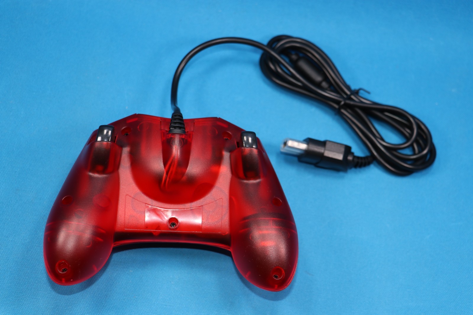 WIRED S TYPE CONTROLLER FOR ORIGINAL MICROSOFT XBOX CRYSTAL RED TRANSLUCENT NEW