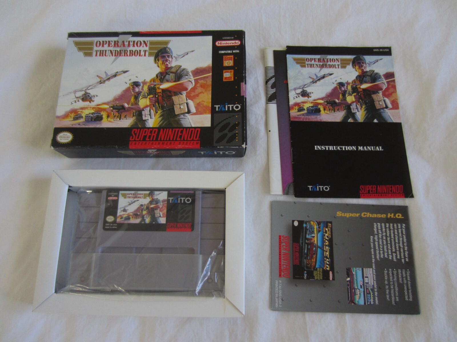 Operation Thunderbolt SNES Super Nintendo CIB 100% Complete Box 1994 Taito RARE