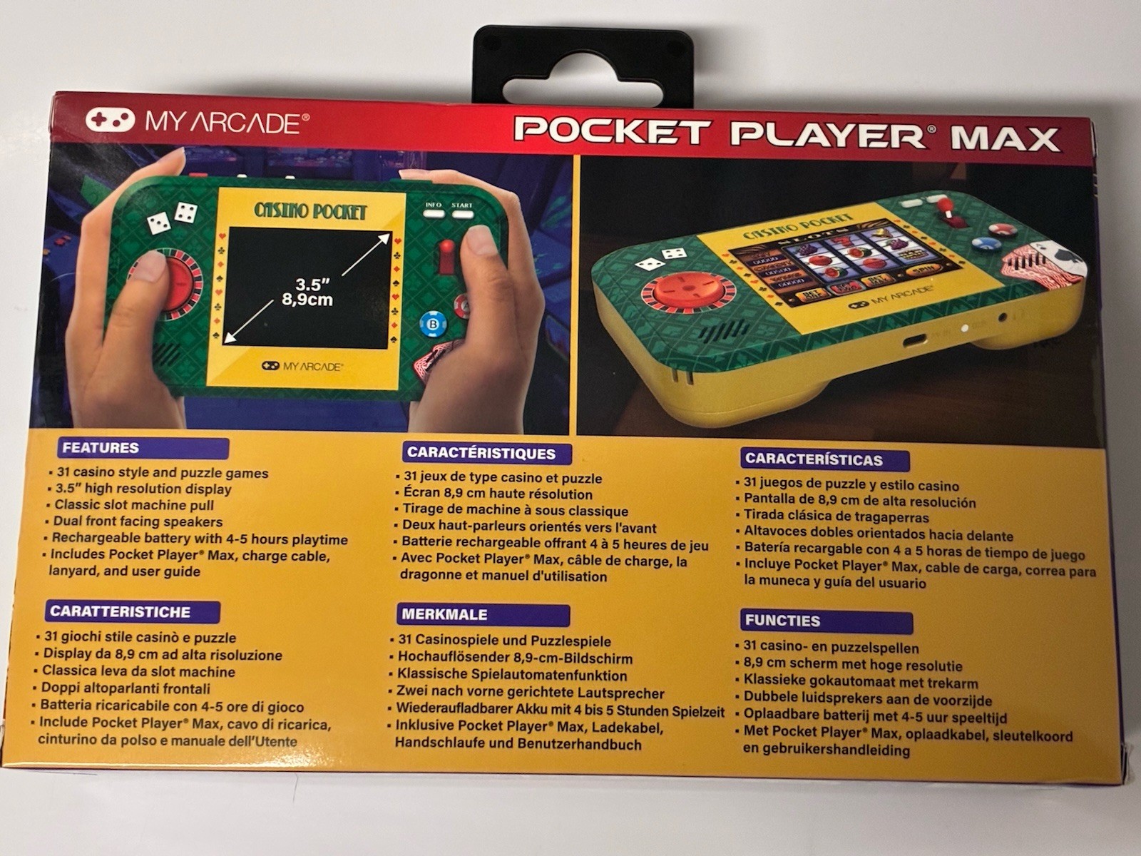 MY ARCADE POCKET PLAYER MAX PORTABLE GAMING SYSTEM OVER 30 Casino Style Games