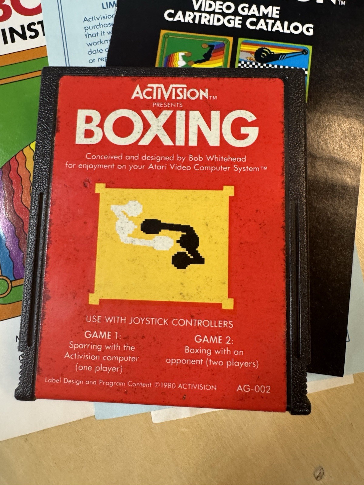 Activision Boxing Atari 2600 Video Game Cartridge AG-002 with Box and Manual