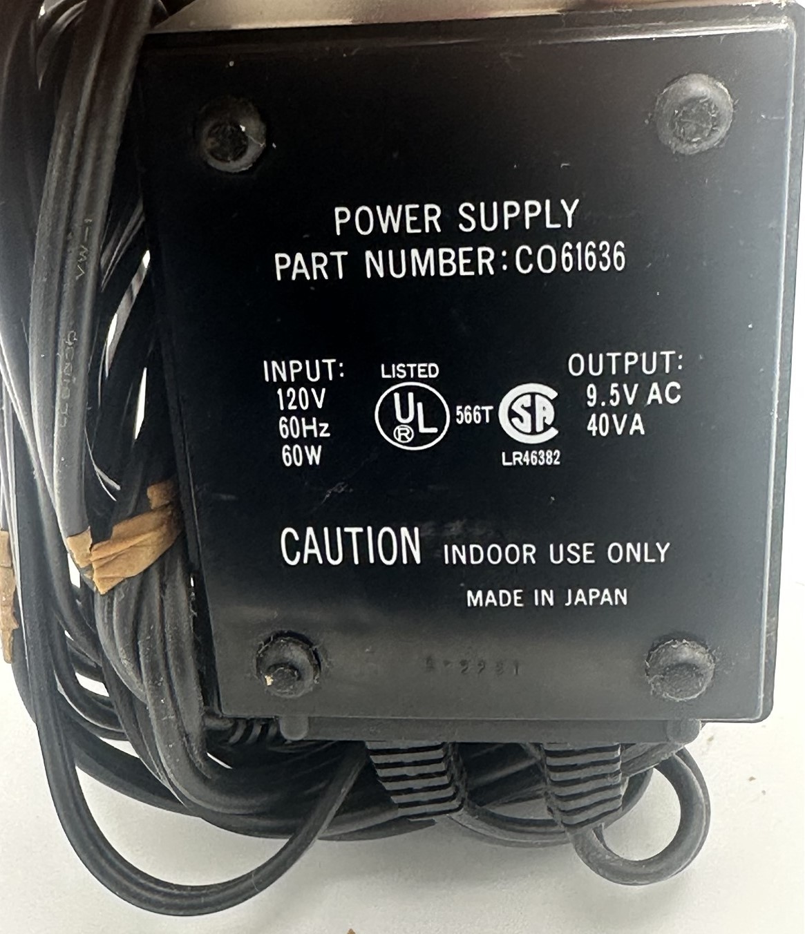 Atari 1090/1027 POWER SUPPLY AC ADAPTER 9.5 VAC 4.2A 40VA ORIG CO61636