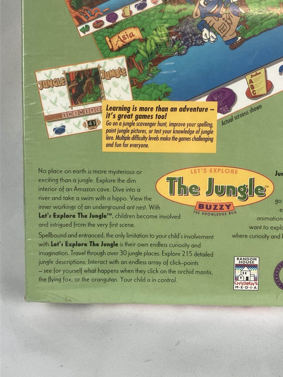 Let’s Explore the Jungle With Buzzy PC CD Rom Windows Mac Game 1995 Big Box New