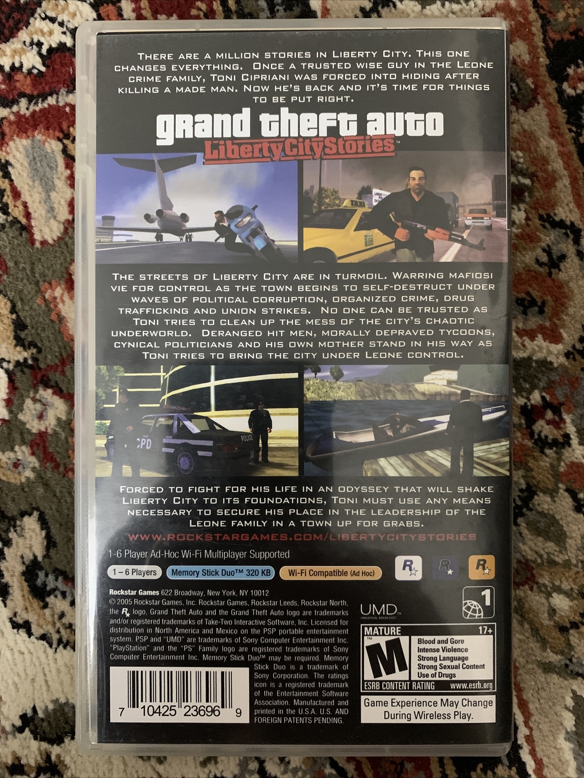 Grand Theft Auto: Liberty City Stories (Sony PSP, 2005) Complete w/Map & Manual