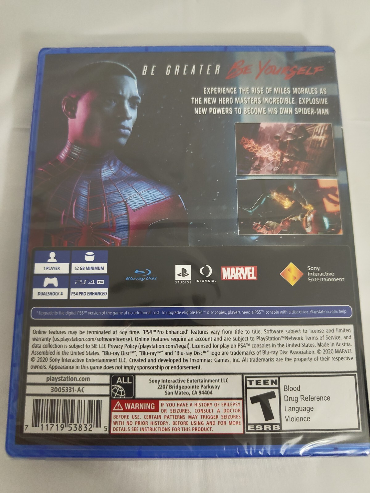 Marvel’s Spider-Man: Miles Morales Sony PlayStation 4/Ps5 Upgrade Available New