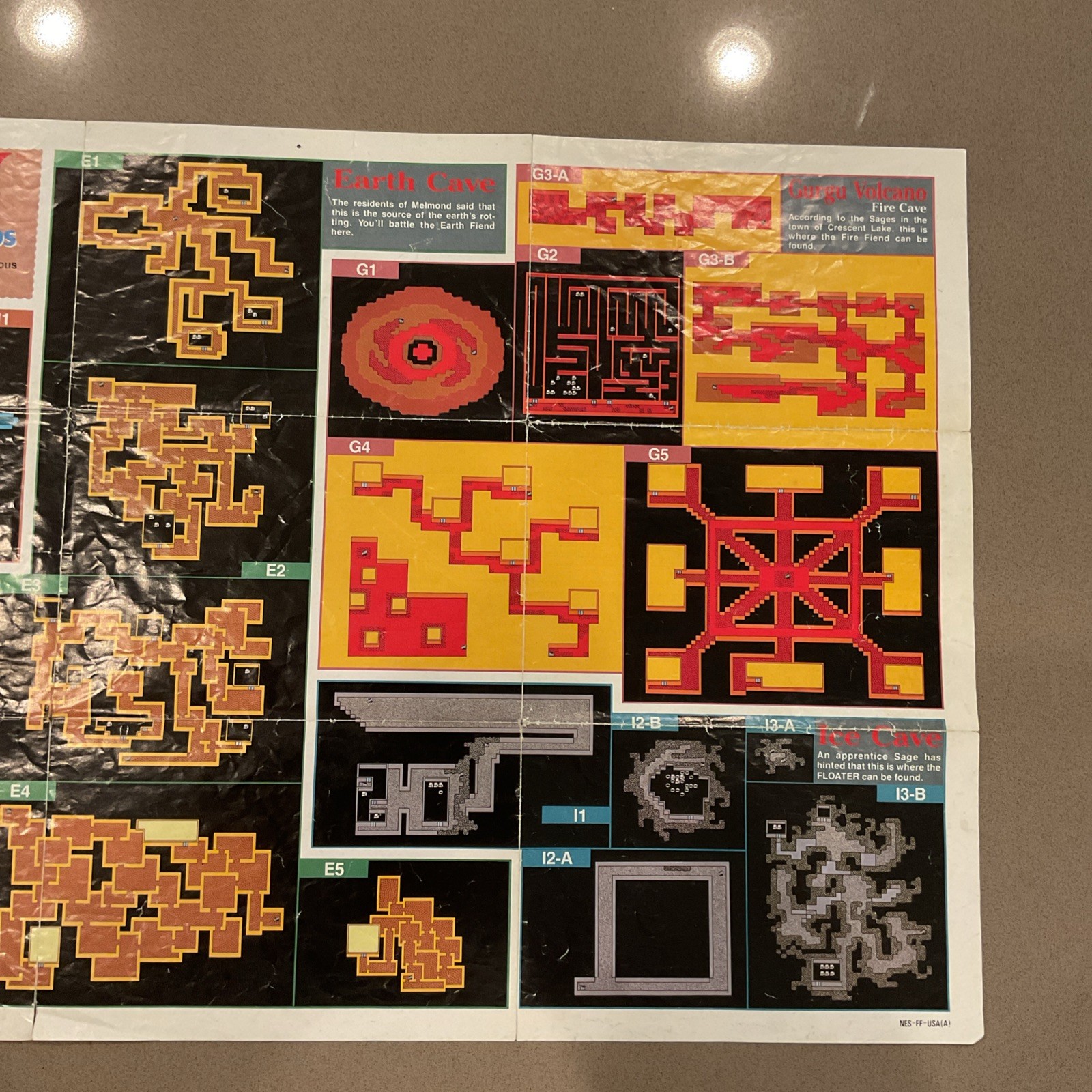 Final Fantasy Nintendo NES Manual Dungeon World Maps Chart Lot Authentic
