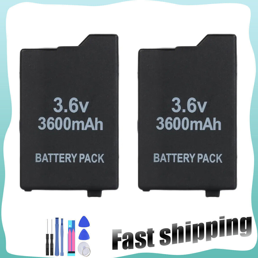 2PCS 3600mAh Rechargeable Replacement Battery For PSP Slim 2000 2001 2006 3000