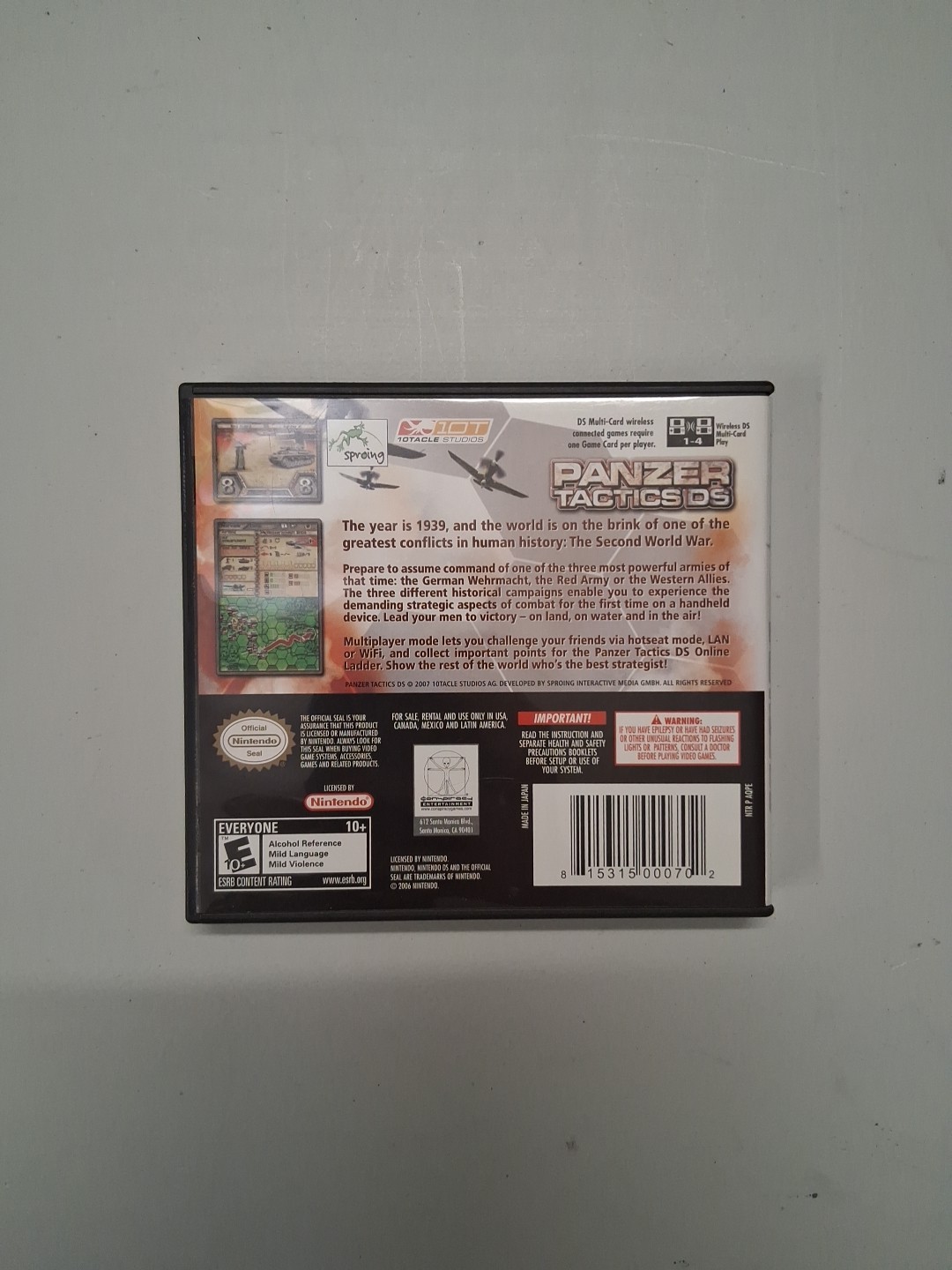 Panzer Tactics DS – Nintendo DS – 2DS – 3DS – New 3DS