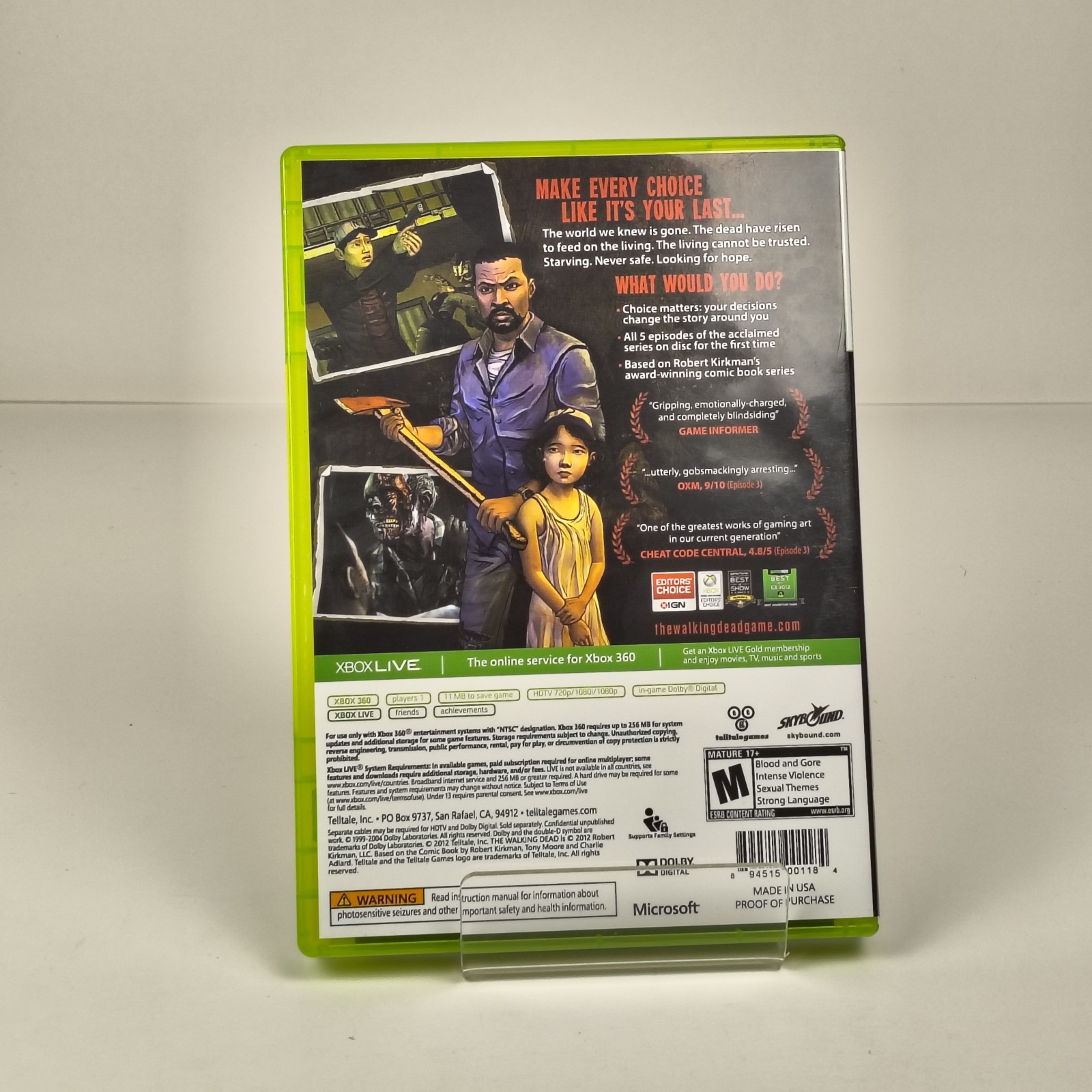 The Walking Dead – Xbox 360 – Near Mint – Tested & Working