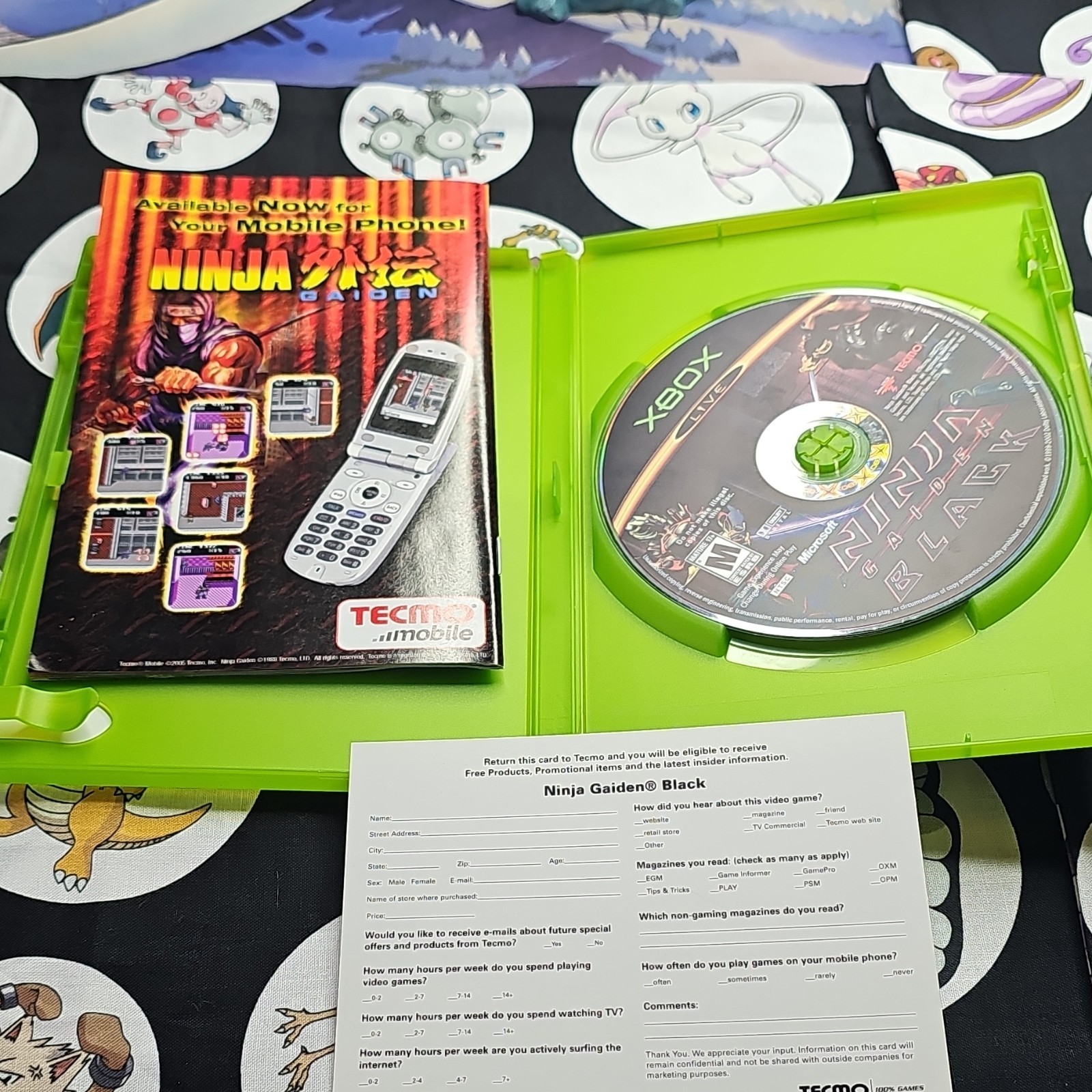 Ninja Gaiden Black Microsoft Xbox w/ Disc & Case Manual M NTSC-U/C 2005