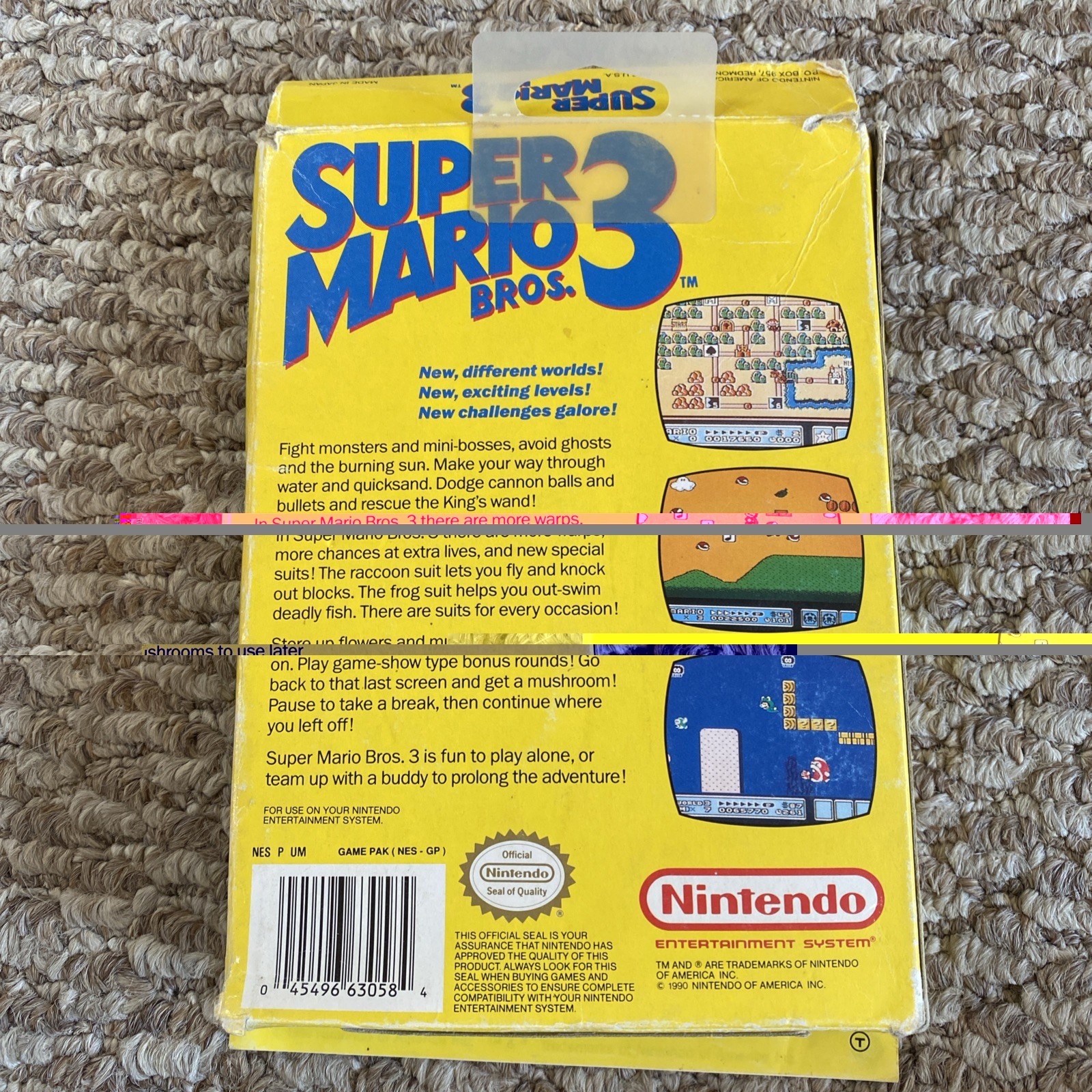 Super Mario Bros 3 (NES) Works Great Complete Cib In Box