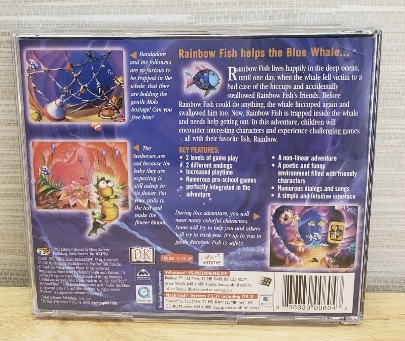 2003 DK Rainbow Fish And The Whale PC Game CD Rom 3-7