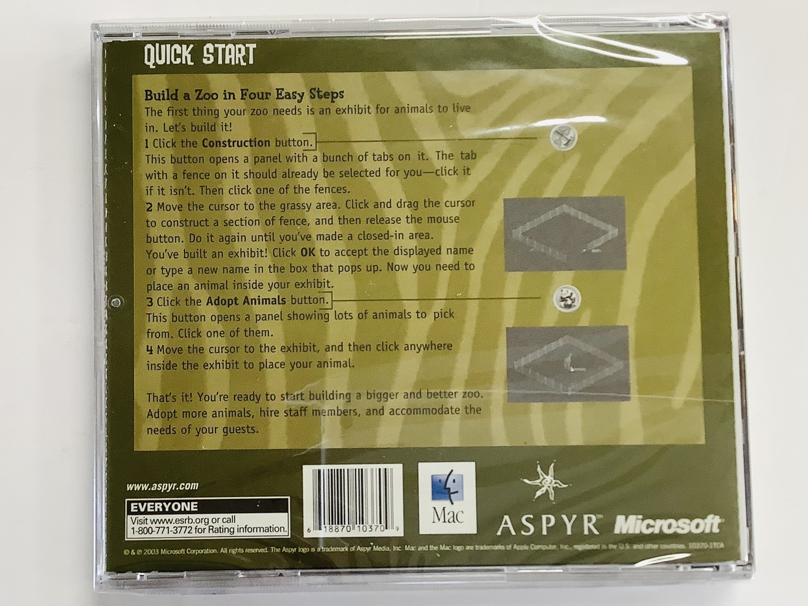 “BRAND NEW” Zoo Tycoon (Apple – MAC Version) Very Rare! Jewel Case SEALED