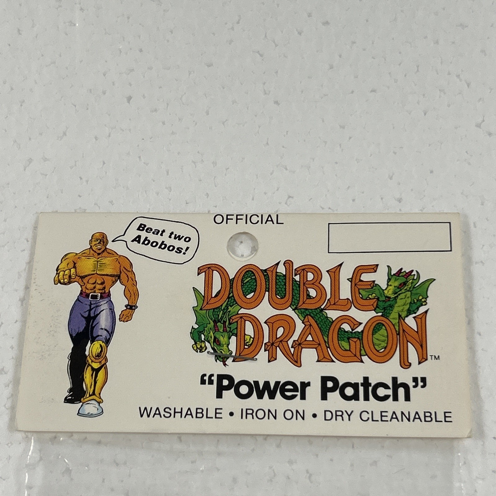 Vintage 1989 Double Dragon Power Patch Collectors Edition NES Iron On Made USA