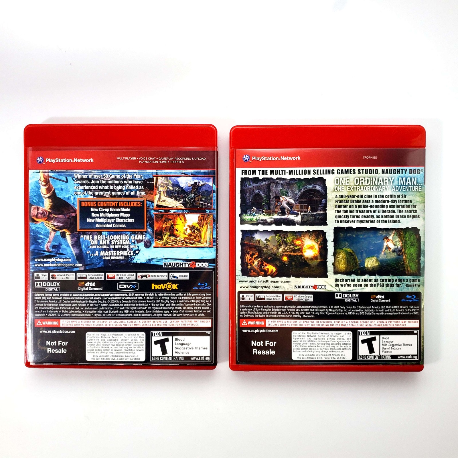 Uncharted & Uncharted 2 Dual Pack – Sony Playstation 3 PS3 Tested 1Y Guarantee