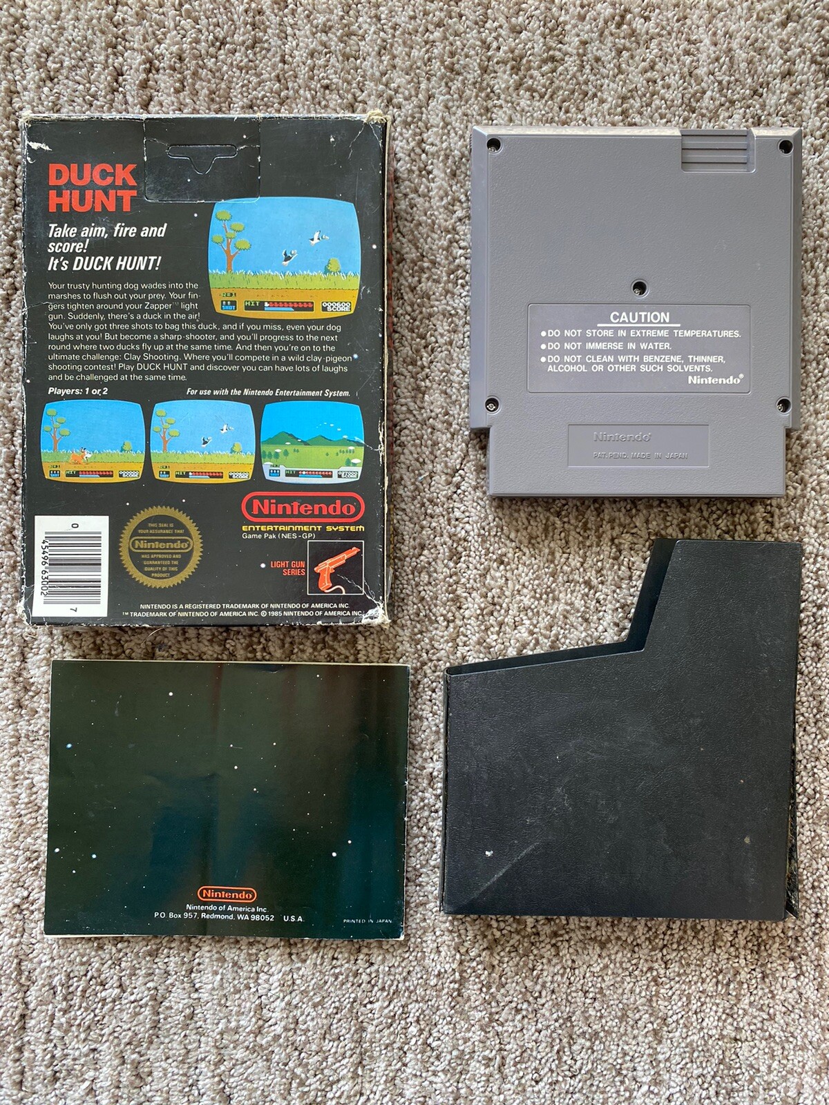 Duck Hunt Nintendo NES (1985) CIB Complete In Box Hangtab Intact Circle 5 Screw