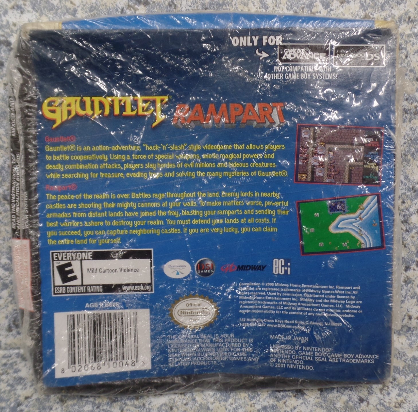 Video Game GBA Game Boy Advance Gauntlet Rampart NEW damaged box see pics