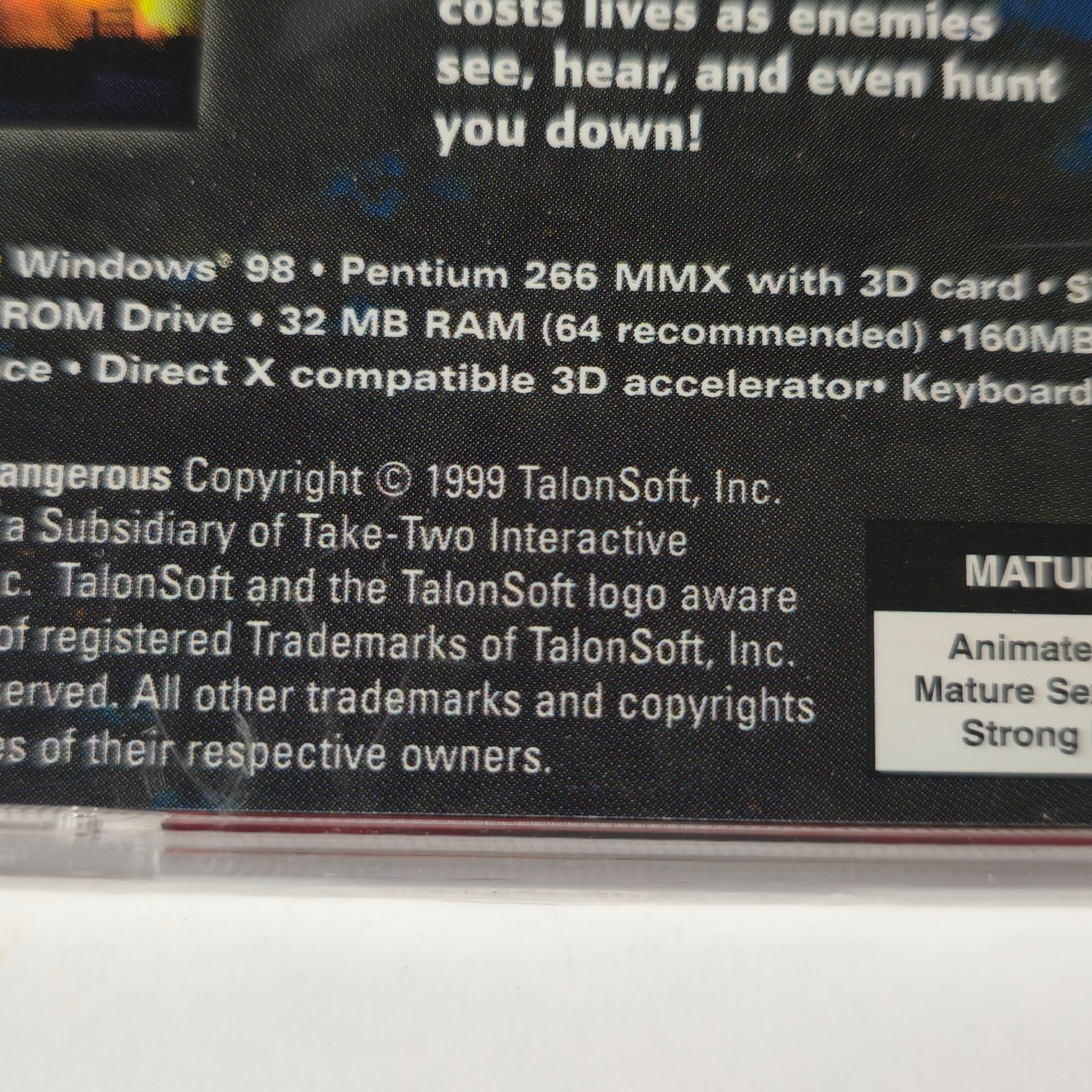 Hidden and Dangerous (PC 1999 Global Star Software) Disc & Case NEW SEALED