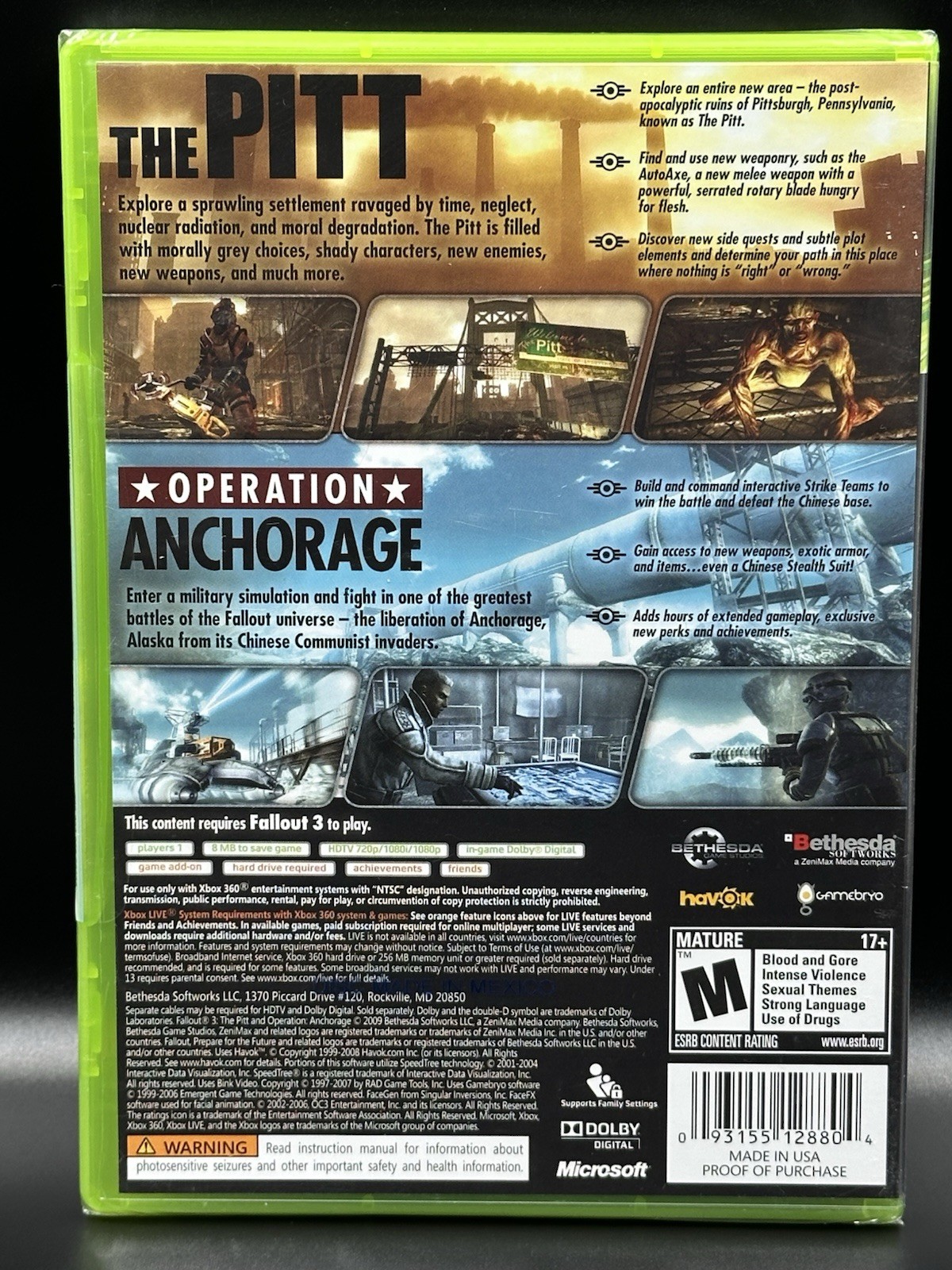 Fallout 3 Add-On Pack – The Pitt and Operation: Anchorage • Sealed • Xbox 360