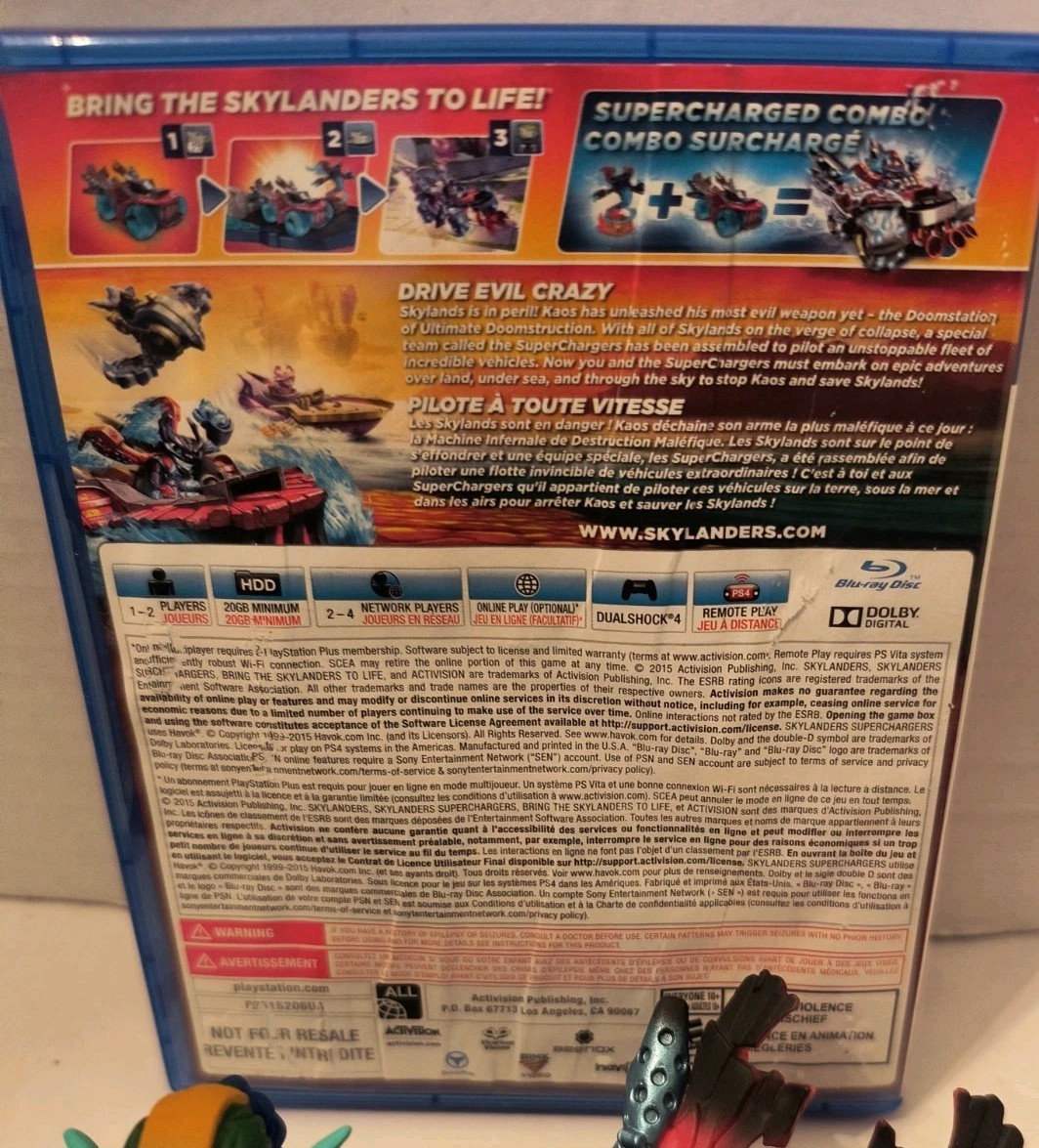 Skylanders Superchargers PS4 Starter Pack Game Stealth Elf Hot Streak Spitfire