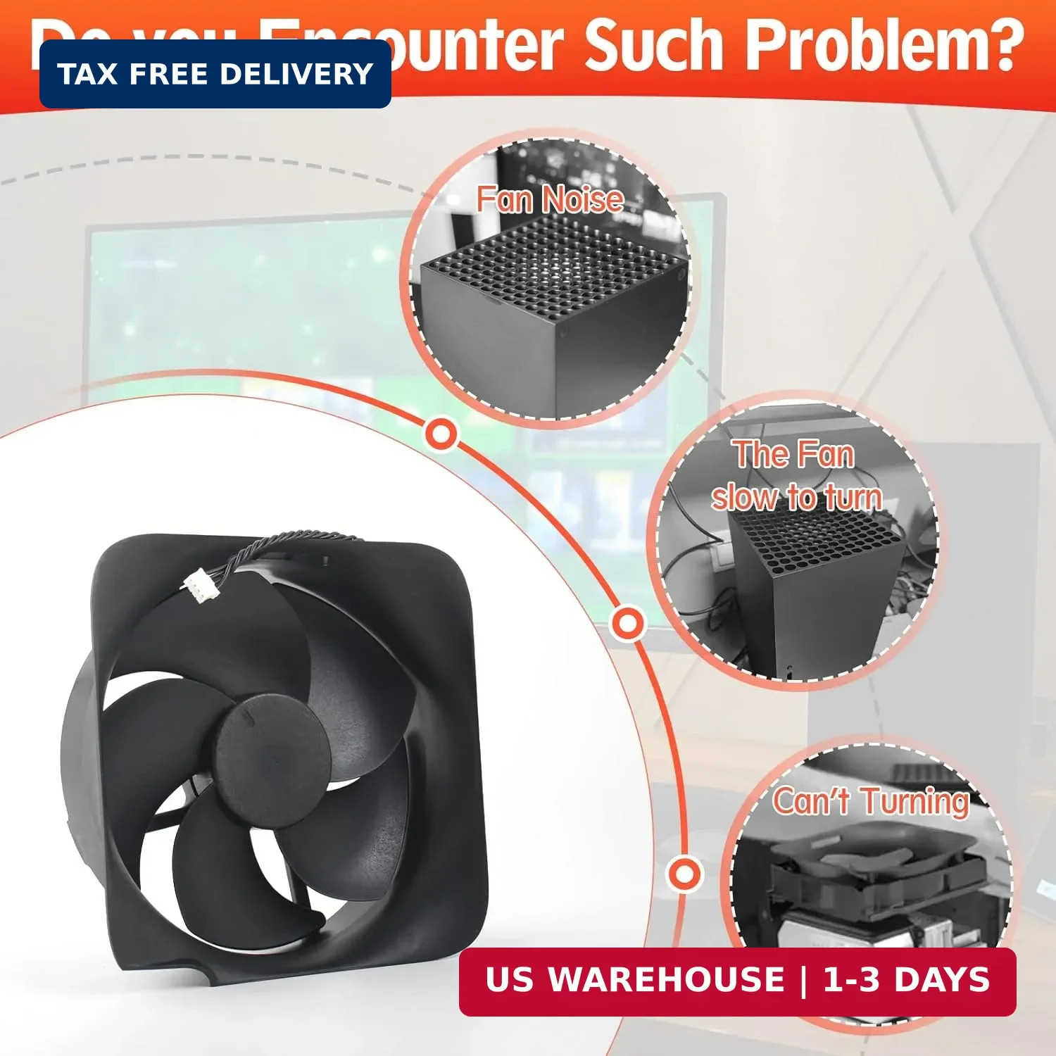 for Xbox Series X Internal Cooling Fan Replacement for Xbox Series X CPU Cooler