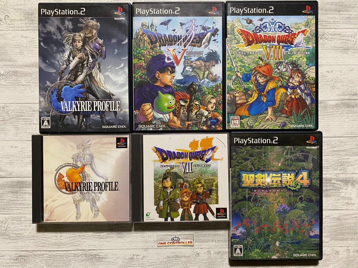 SONY PS 1 2 Valkyrie Profile 1 2 & Dragon Quest V VII Ⅷ & Seiken Densetsu 4 set