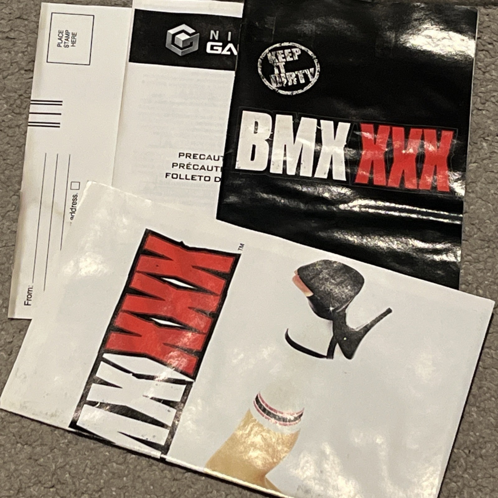 BMX XXX Nintendo Gamecube Complete CIB w/ Poster Manual Reg Card Water Damaged