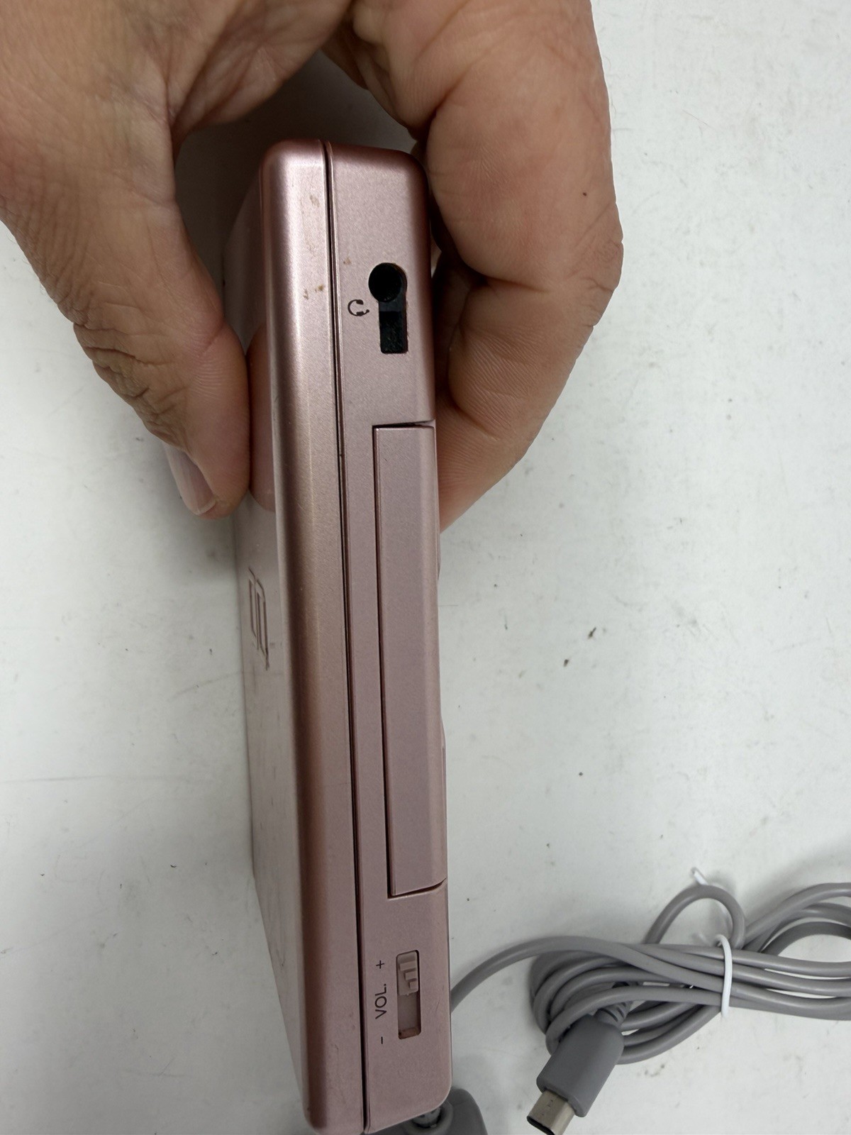 Nintendo DS Lite USG-001 Metallic Pink Handheld Working W/ Charger & Charger