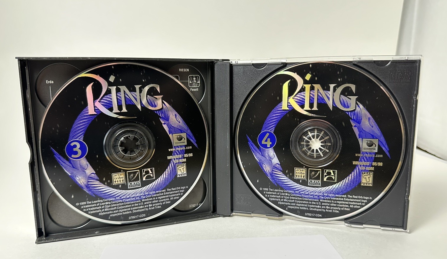 Ring The Epic Comes To Life (Windows PC, 1999) Game Complete 4 Discs Tested!