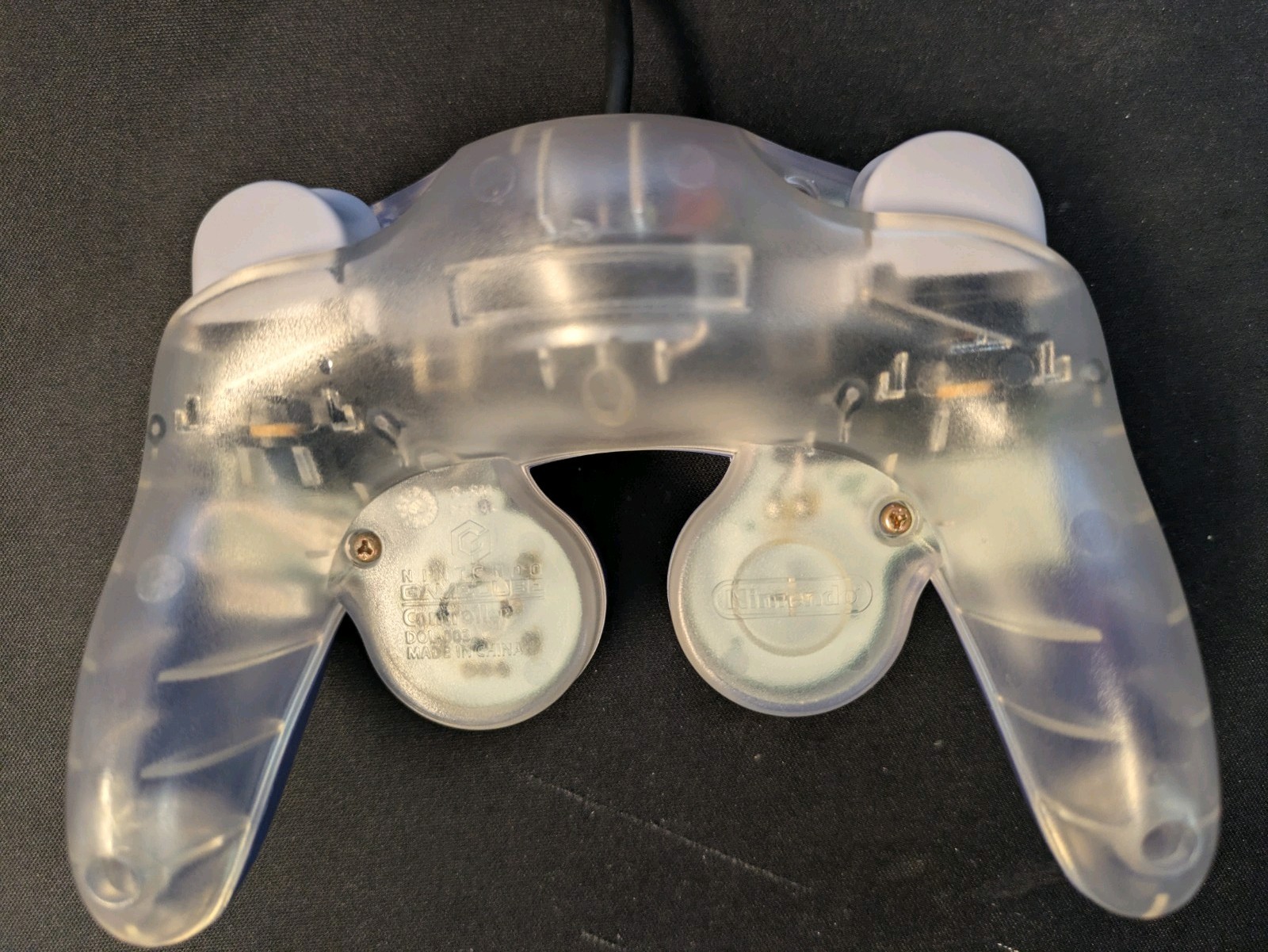 Nintendo GameCube Controller Purple Indigo Clear Back, OEM Wired DOL-003