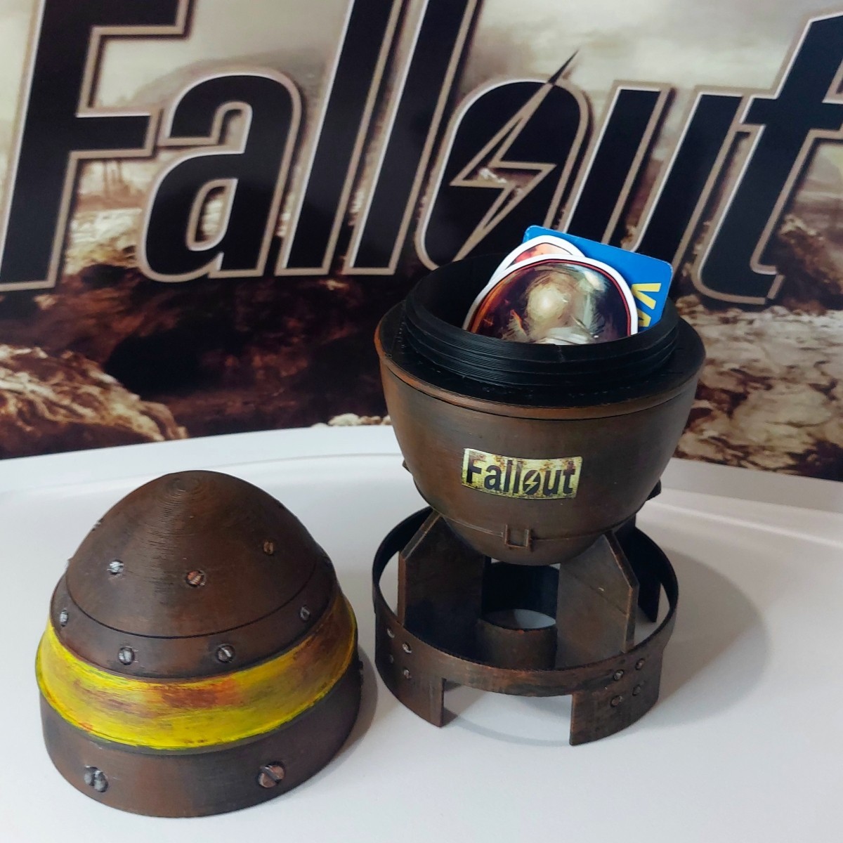 Fallout Series Mini Nuke 6 inches Replica Bomb & 10 Waterproof Sticker Pack
