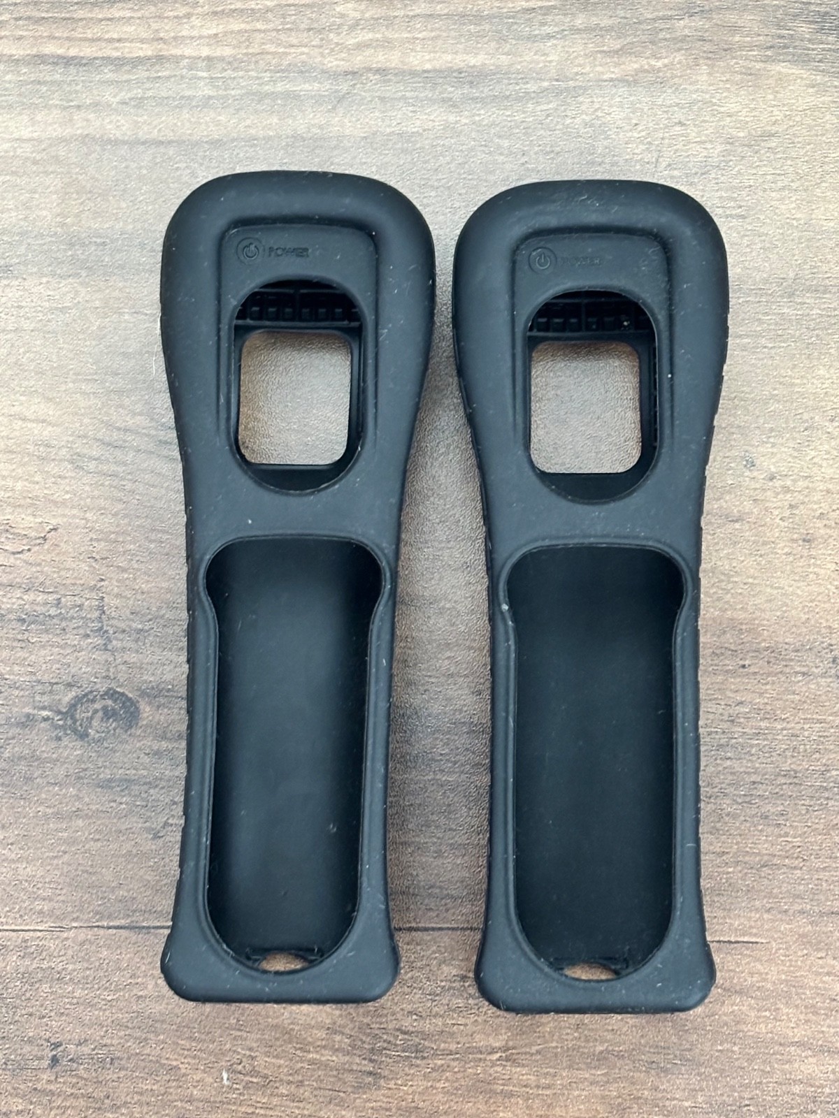 Set 2 Nintendo Wii OEM Black Remote Rubber Silicone Gel Cover Sleeves Genuine
