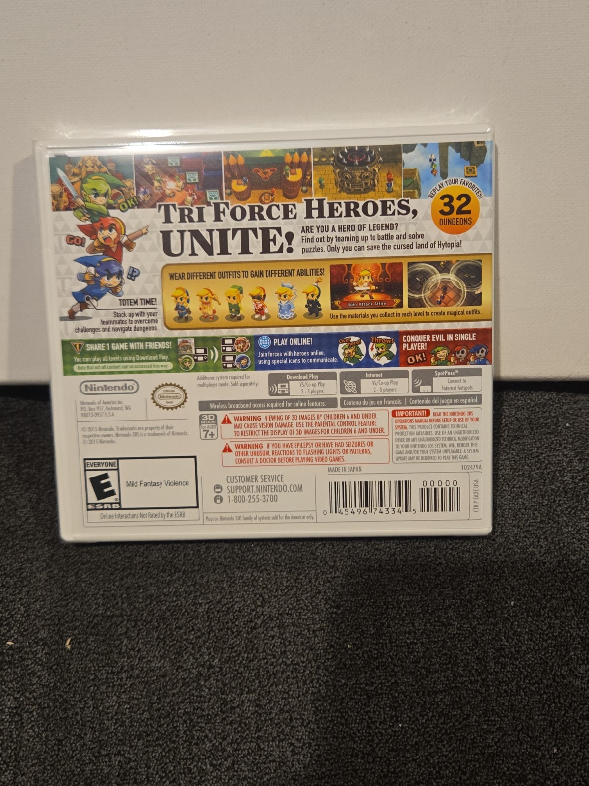 The Legend of Zelda: Tri Force Heroes (Nintendo 3DS) Brand New Sealed 1st Print!