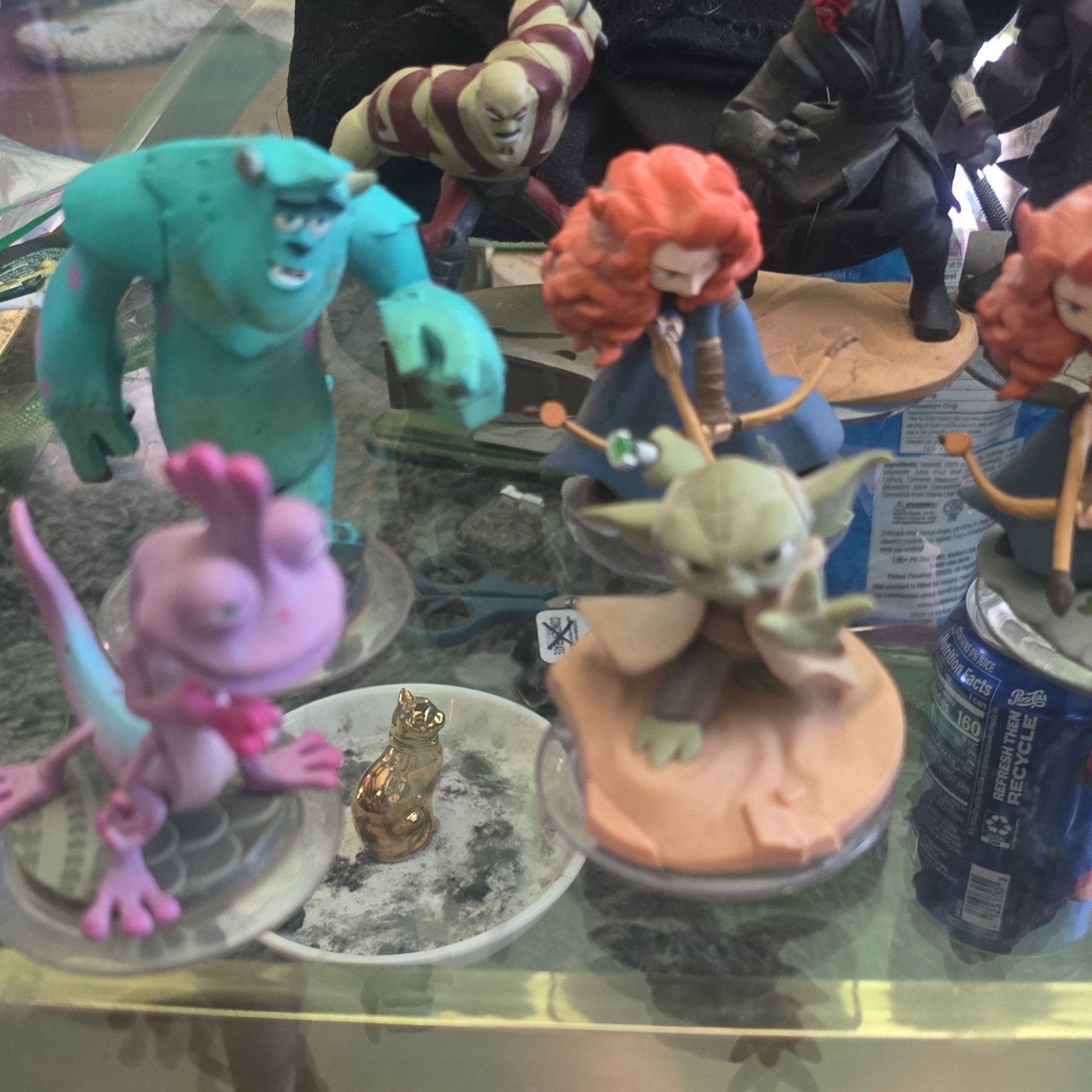 Disney Infinity Character Figure Lot – Yoda, Stitch, Ralph, Anger, Merida