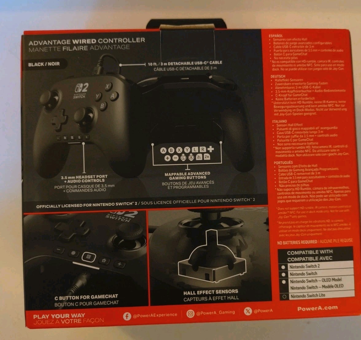 Nintendo Switch 2 PowerA – Advantage Wired Controller New, Sealed!