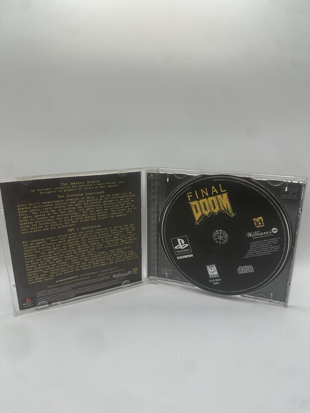 Williams Entertainment Final Doom Doom Series PS1 1997 M NTSC-U/C Jewel Case