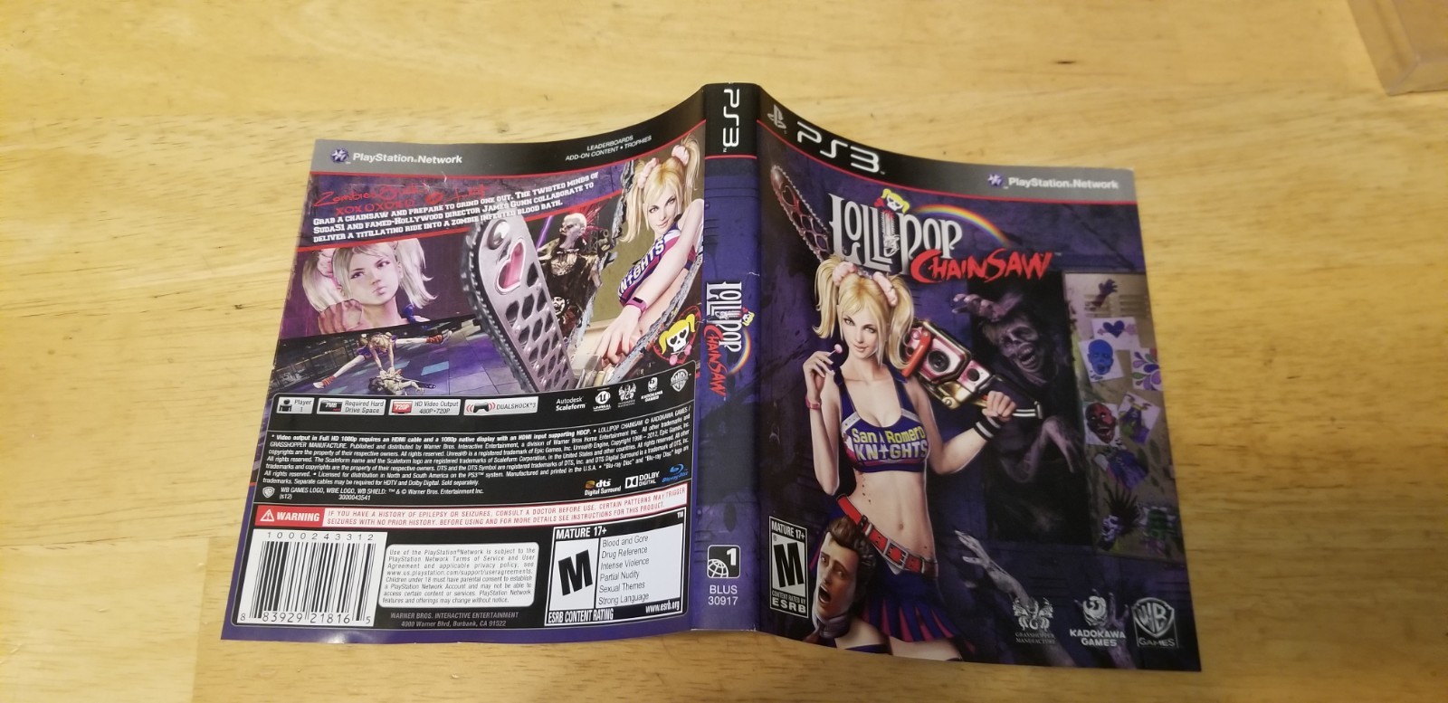 Lollipop Chainsaw (Sony PlayStation 3, 2012) PS3 Complete CIB w protector